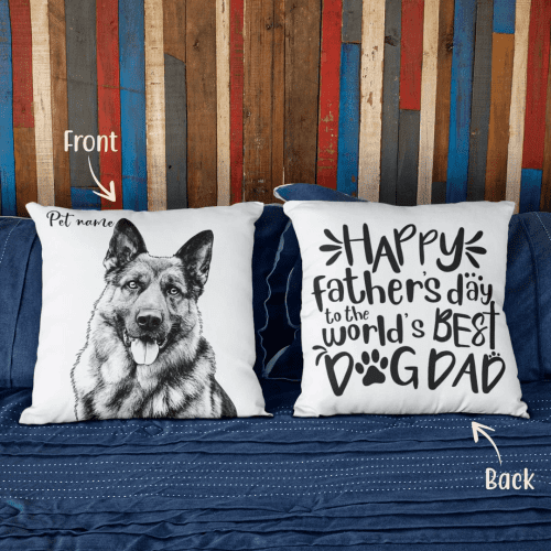 Pawarts | Custom Dog Portrait Pillowcase [Meaningful Gift For Dad] - Pawarts