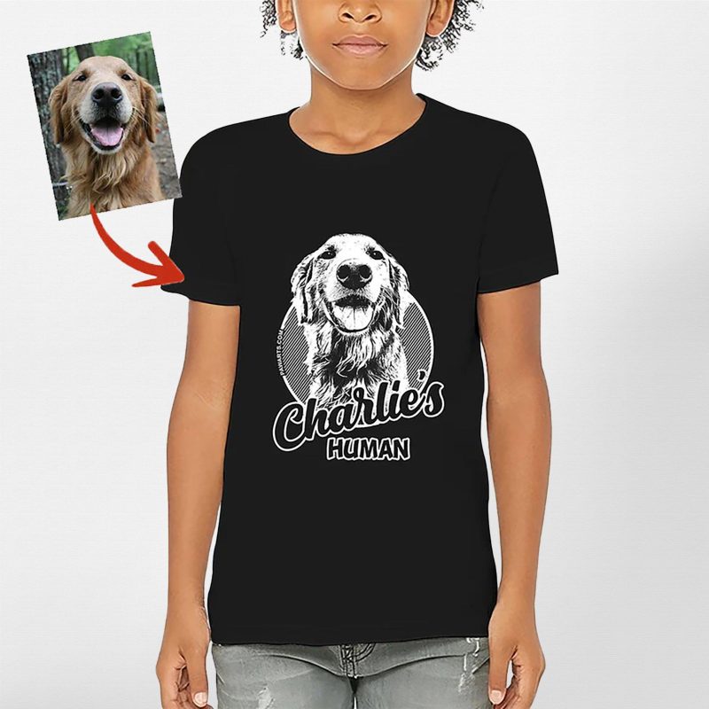 Custom Dog Sketch Youth T-Shirt - Adorable Gift for Kids - Pawarts