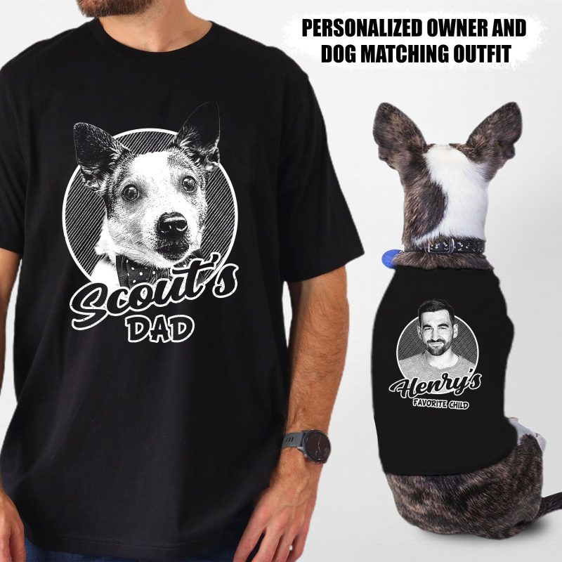 Pawarts | Personalized Matching Outfit [Dog Dad T-shirt & Dog Tank Top] - Pawarts