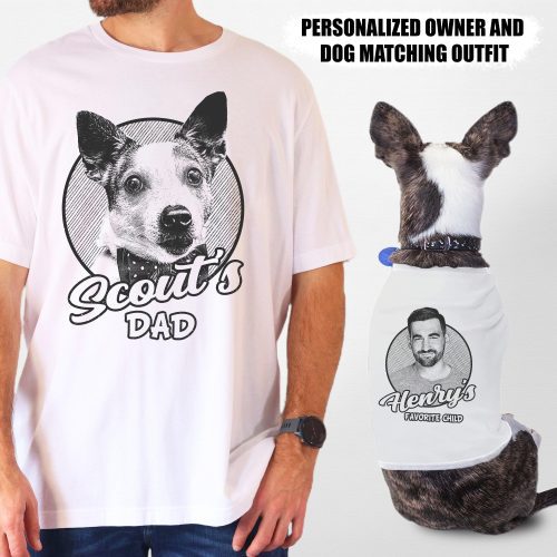 Pawarts | Personalized Matching Outfit [Dog Dad T-shirt & Dog Tank Top] - Pawarts