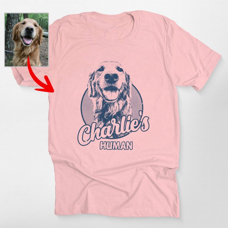 Dog Sketch Portrait Bella Canvas T-Shirt, Custom Gift for Dog Moms, Dads, and Pet Lovers - Pawarts