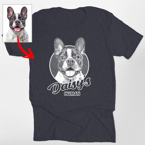 Dog Sketch Portrait Bella Canvas T-Shirt, Custom Gift for Dog Moms, Dads, and Pet Lovers - Pawarts