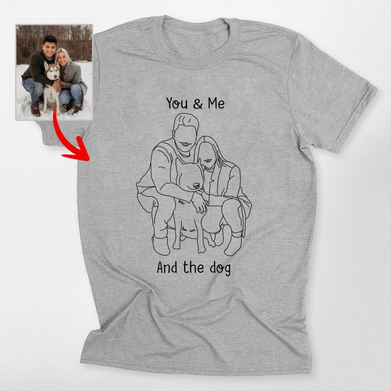 Pawarts | Custom Outline Portrait T-Shirt For Dog Lovers - Pawarts