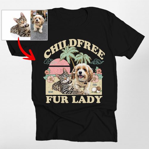 Pawarts | (Childfree Dog Lady) Summer Vibes Custom Dog T-Shirt For Dog Mom - Pawarts