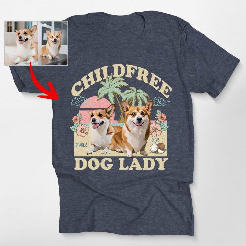 Pawarts | (Childless Dog Lady) Summer Vibes Custom Dog T-Shirt For Dog Mom - Pawarts