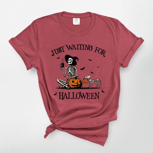 Pawarts | Skeleton Pumpkin Dog Comfort Colors T-Shirt [Halloween Gift For Dog Lovers] - Pawarts