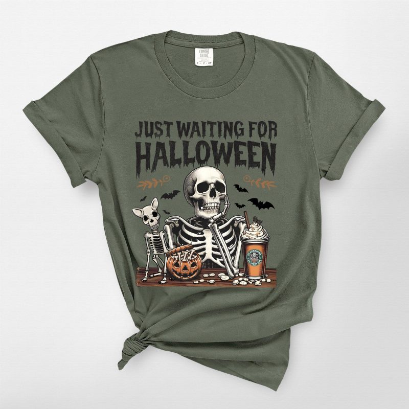 demo 09 - Funny Dog Skeleton T-Shirt For Dog Lovers Comfort Colors For Halloween (Copy) - Pawarts