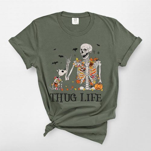 Funny Skeleton Dog In Custom T-Shirt For Dog Lovers Comfort Colors - Pawarts