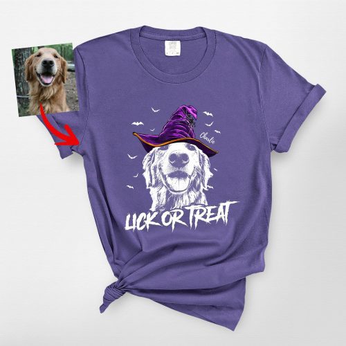 Pawarts | Fall-O-Ween Customized Dog Portrait Comfort Colors T-Shirt - Pawarts