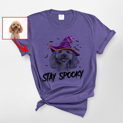 Pawarts | Fall-O-Ween Customized Dog Portrait Comfort Colors T-Shirt - Pawarts