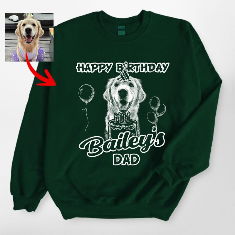 Happy Birthday Customized Dog Gildan Sweatshirt - Pawarts