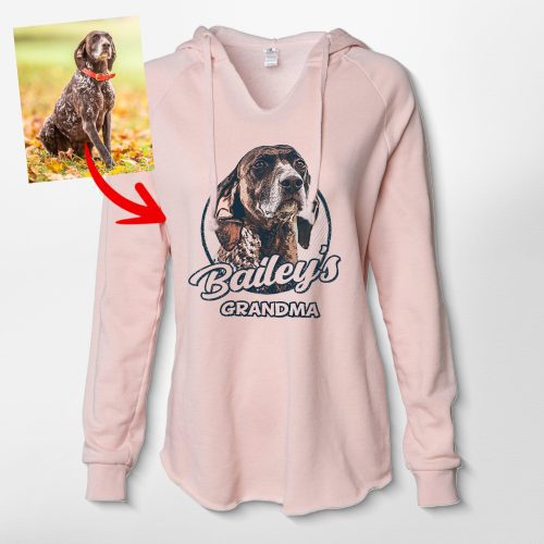 Vintage Custom Dog Portrait Women's Hoodie, Perfect Mother’s Day Gift for Dog Mom - Pawarts