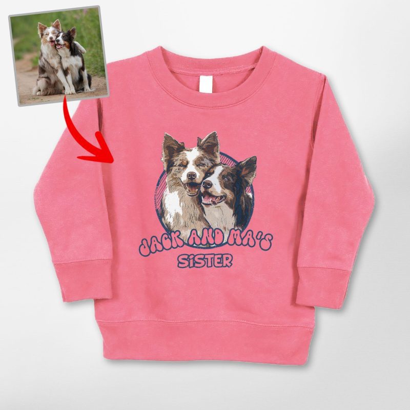 Colorful Personalized Sketch Dog Portrait Sweatshirt For Kids - Pawarts