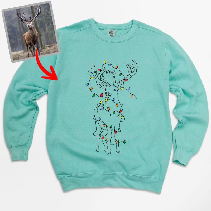 Pawarts | Christmas Light Personalized Dog Comfort Color Sweatshirt - Pawarts