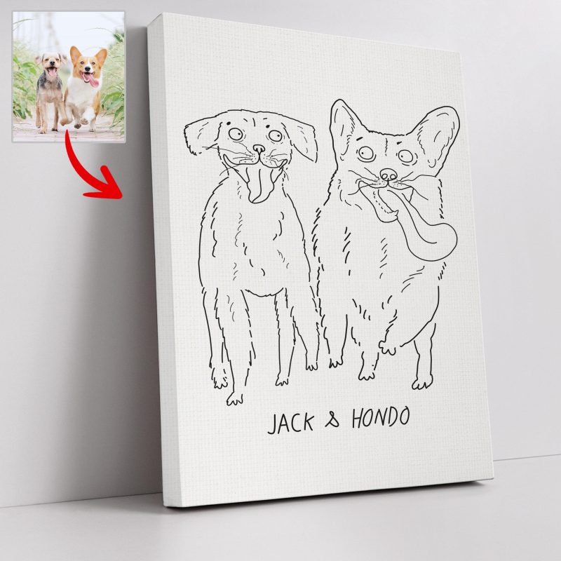 Pawarts | Funny Personalized Dog Line Art Canvas [Unique Gift For Dog Lovers] - Pawarts