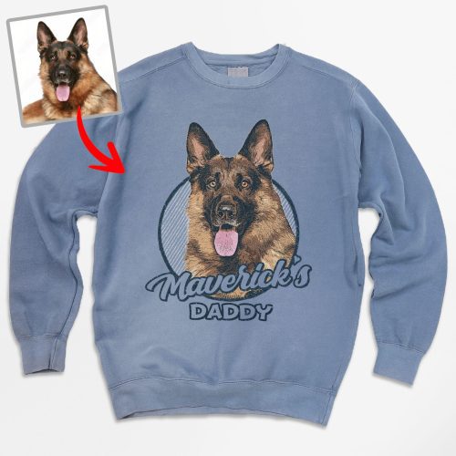 Custom Dog Portrait Comfort Colors Sweatshirt for Dog Lovers - Pawarts