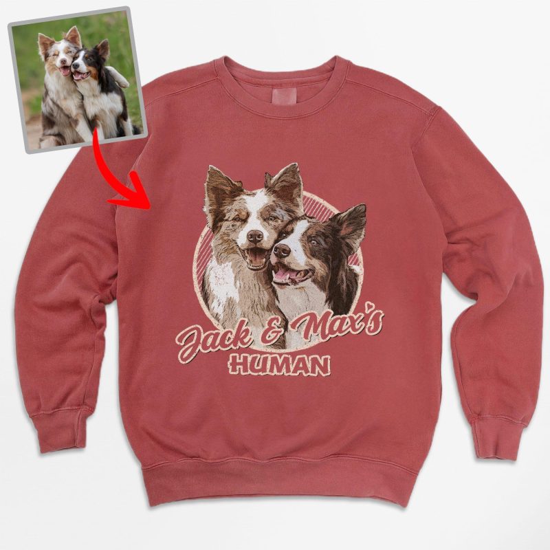 Custom Dog Portrait Comfort Colors Sweatshirt for Dog Lovers - Pawarts