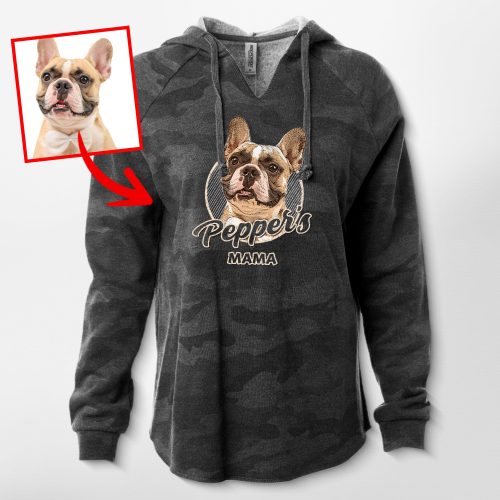 Vintage Custom Dog Portrait Women's Hoodie, Perfect Mother’s Day Gift for Dog Mom - Pawarts