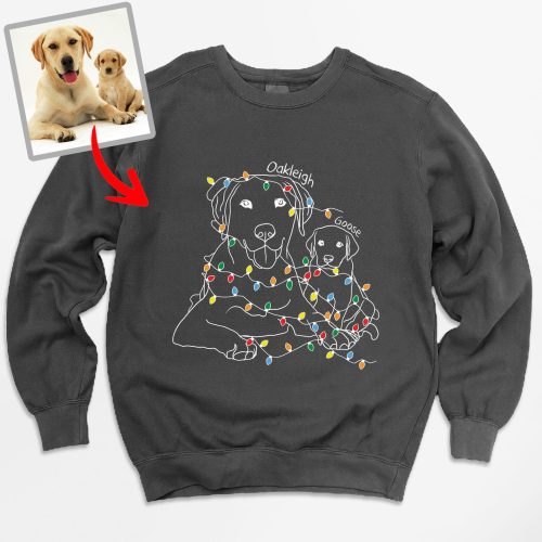 Pawarts | Christmas Light Personalized Dog Comfort Color Sweatshirt - Pawarts