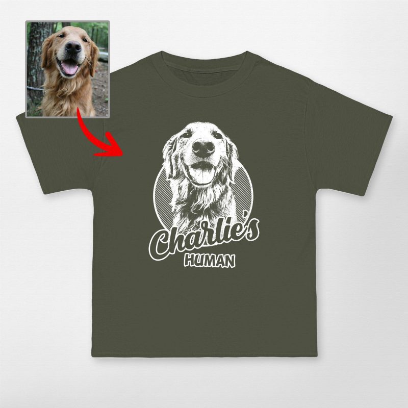 Custom Dog Sketch Portrait Hanes Beefy-T Unisex T-Shirt for Pet Lovers - Pawarts