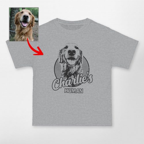 Custom Dog Sketch Portrait Hanes Beefy-T Unisex T-Shirt for Pet Lovers - Pawarts