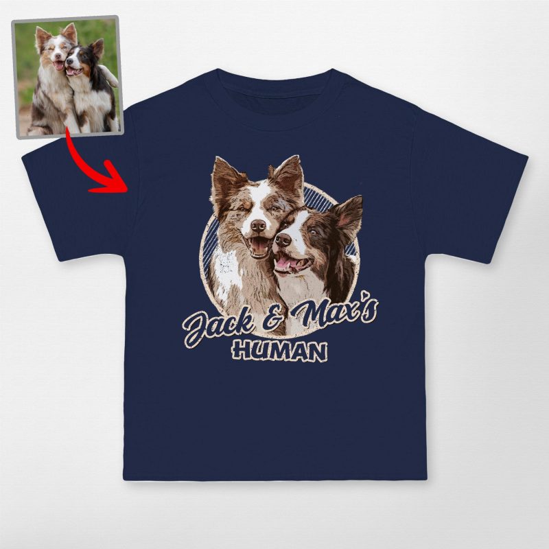 Vibrant Custom Dog Portrait Hanes Beefy-T Unisex Short Sleeve T-Shirt for Dog Lovers - Pawarts