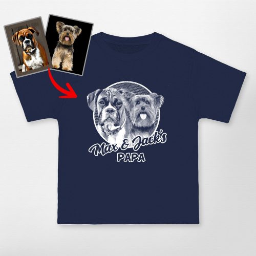 Custom Dog Sketch Portrait Hanes Beefy-T Unisex T-Shirt for Pet Lovers - Pawarts