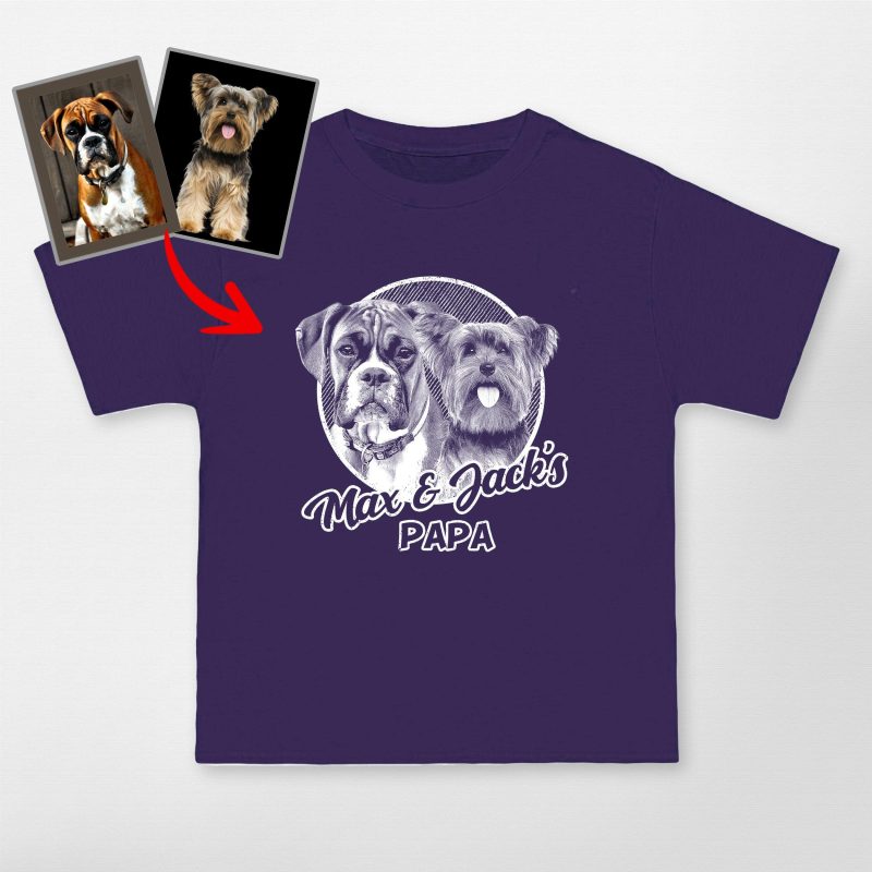 Custom Dog Sketch Portrait Hanes Beefy-T Unisex T-Shirt for Pet Lovers - Pawarts