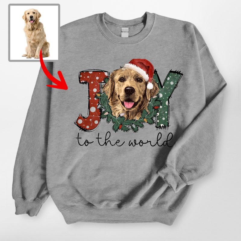 Joy To The World - Xmas Custom Dog Gildan Sweatshirt For Dog Lovers - Pawarts