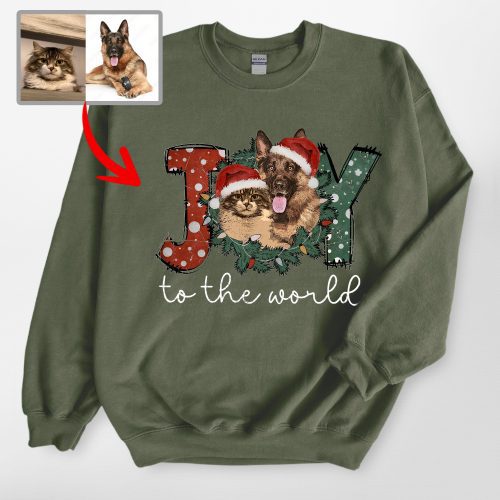 Joy To The World - Xmas Custom Dog Gildan Sweatshirt For Dog Lovers - Pawarts