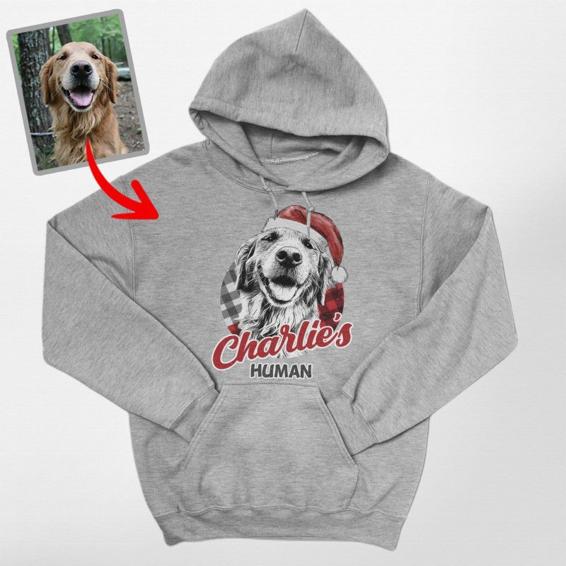 Pawarts | Christmas Vibes Customized Dog Portrait Hoodies For Human - Pawarts