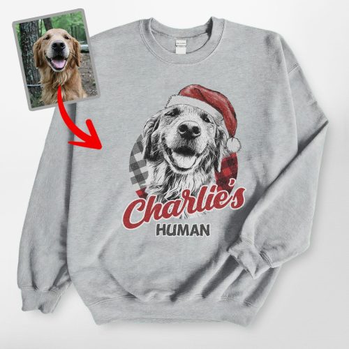 Pawarts | Christmas Spirit Customized Dog Portrait Sweatshirt For Human - Pawarts