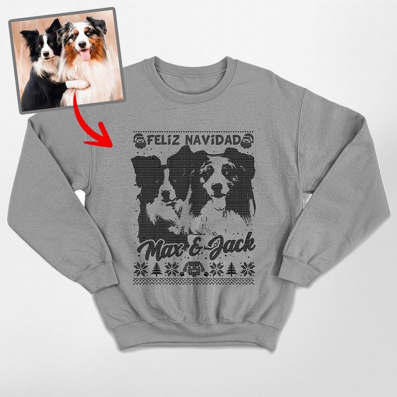 Pawarts | Xmas Vibe Custom Dog Knitted Patterns Sweatshirt [For Hooman] - Pawarts