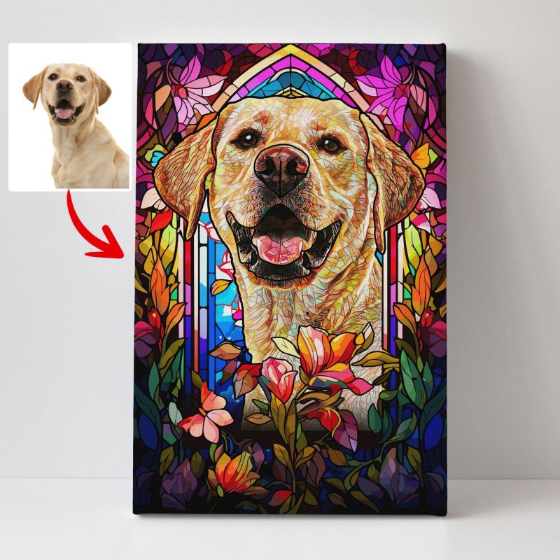 Pawarts | Stained Glass Custom Dog Canvas [Great Gift For Dog Lovers] - Pawarts