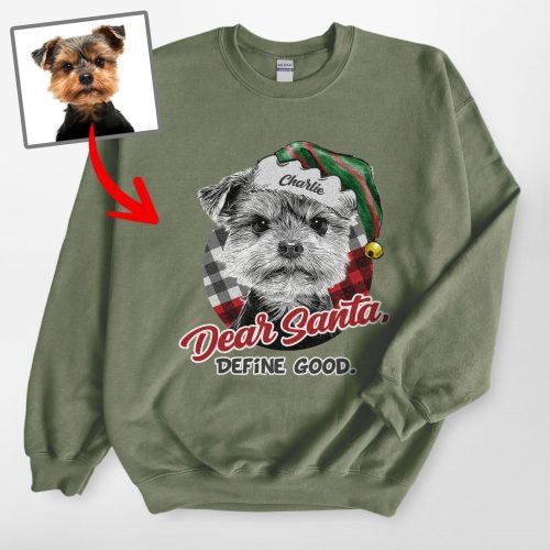 Pawarts | Christmas Spirit Customized Dog Portrait Sweatshirt For Human - Pawarts