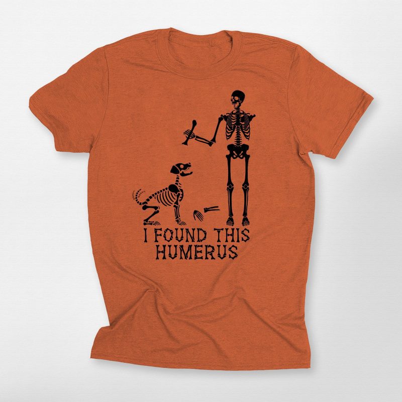 Funny Humerus Bella Canvas T-shirt for Dog Lovers – Skeleton Halloween Vibes - Pawarts