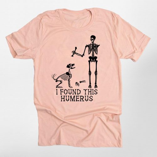 Funny Humerus Bella Canvas T-shirt for Dog Lovers – Skeleton Halloween Vibes - Pawarts