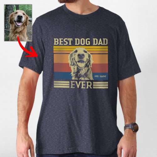 Best Dog Dad Vintage Custom Bella Canvas T-shirt, Cool Gifts For Father's Day - Pawarts