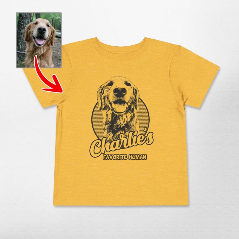 Sketch Custom Dog Photo Toddler Shirt for Dog Loving Boys and Girls - Pawarts