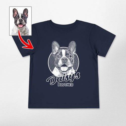 Sketch Custom Dog Photo Toddler Shirt for Dog Loving Boys and Girls - Pawarts