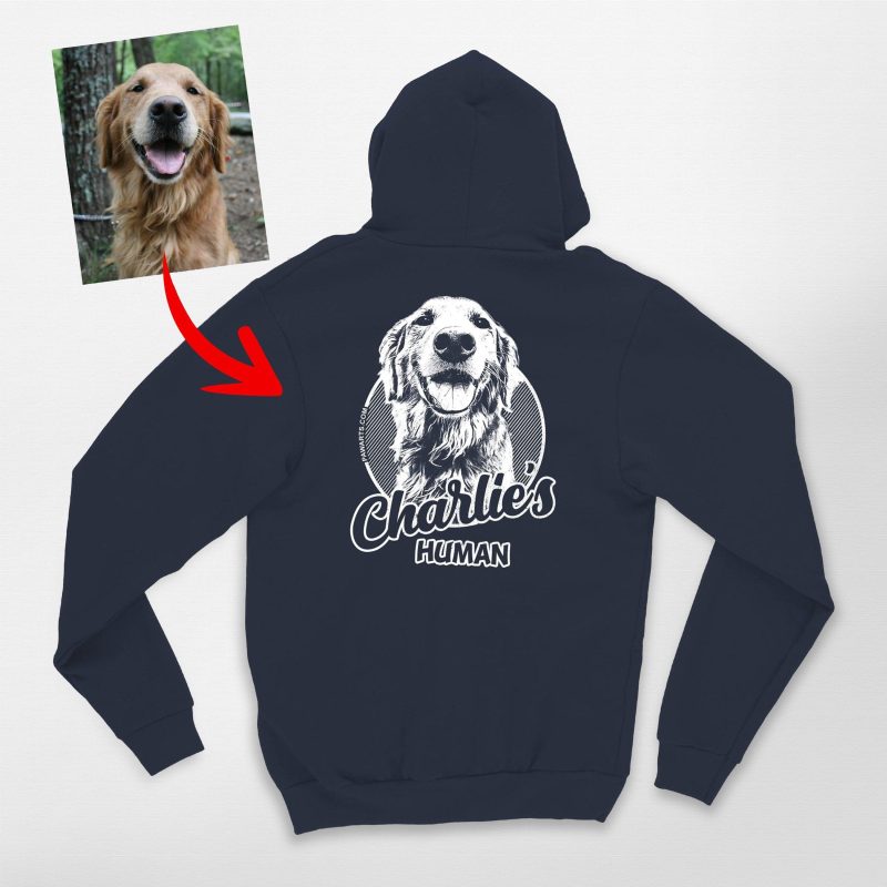 Sketch Art Custom Dog Portrait Zip-Up Hoodie for Dog Lovers - Pawarts