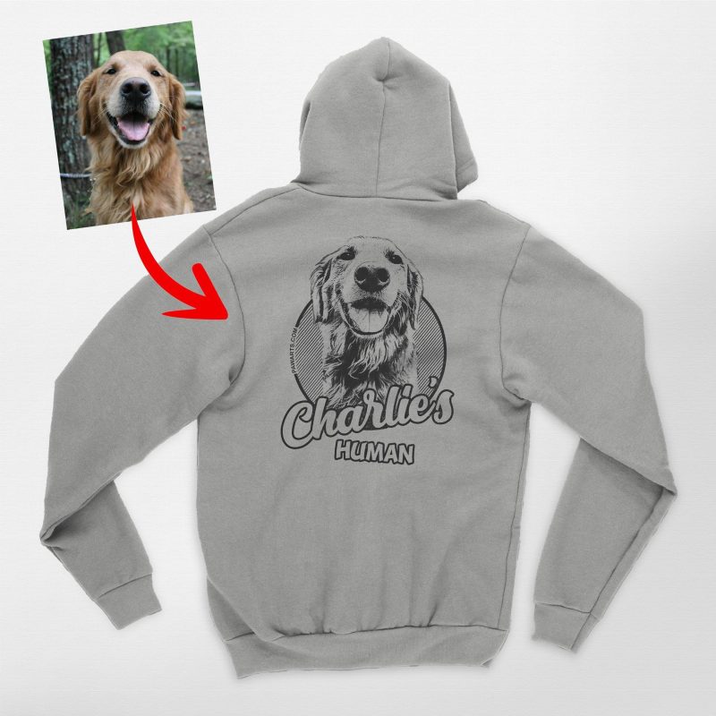 Sketch Art Custom Dog Portrait Zip-Up Hoodie for Dog Lovers - Pawarts