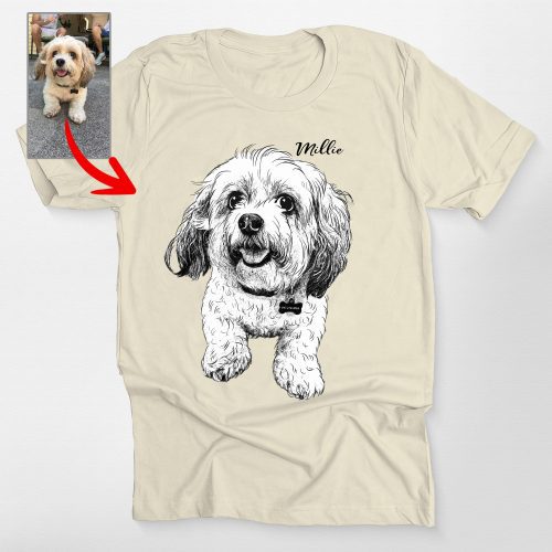 Custom Hand-Drawn Dog Sketch Bella Canvas Shirt for Dog Lovers - Pawarts