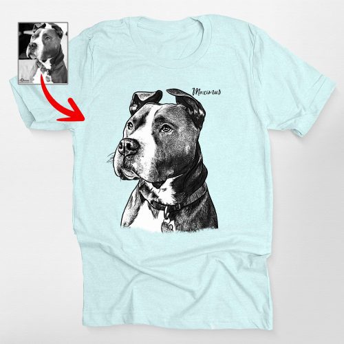 Custom Hand-Drawn Dog Sketch Bella Canvas Shirt for Dog Lovers - Pawarts