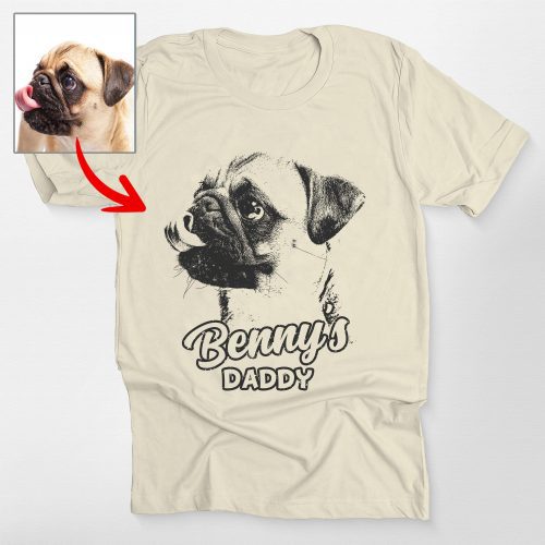 Sketch Custom Dog Portrait Bella Canvas T-Shirt for Dog Lovers - Pawarts