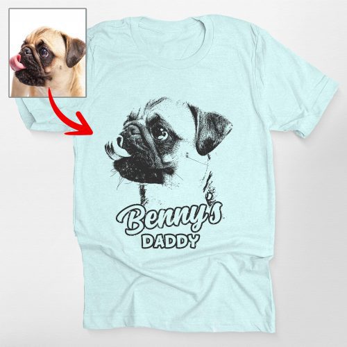 Sketch Custom Dog Portrait Bella Canvas T-Shirt for Dog Lovers - Pawarts