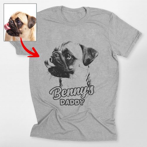 Sketch Custom Dog Portrait Bella Canvas T-Shirt for Dog Lovers - Pawarts