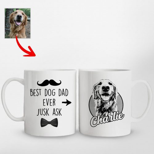 Pawarts | The Coolest Custom Dog Photo Mug [Awesome Gift For Dad] - Pawarts