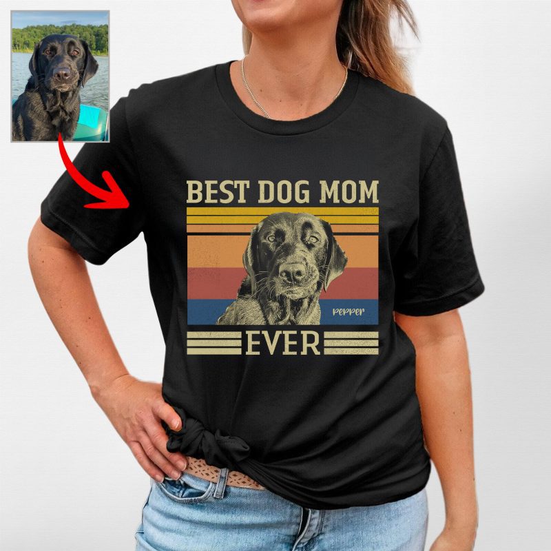 Best Dog Mom Custom Vintage Bella Canvas T-Shirt, Ideal Gift for Mother’s Day - Pawarts