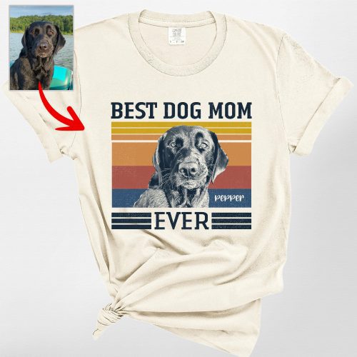 Best Dog Mom Ever Comfort Colors T-Shirt - Vintage Graphic for Mother's Day - Pawarts